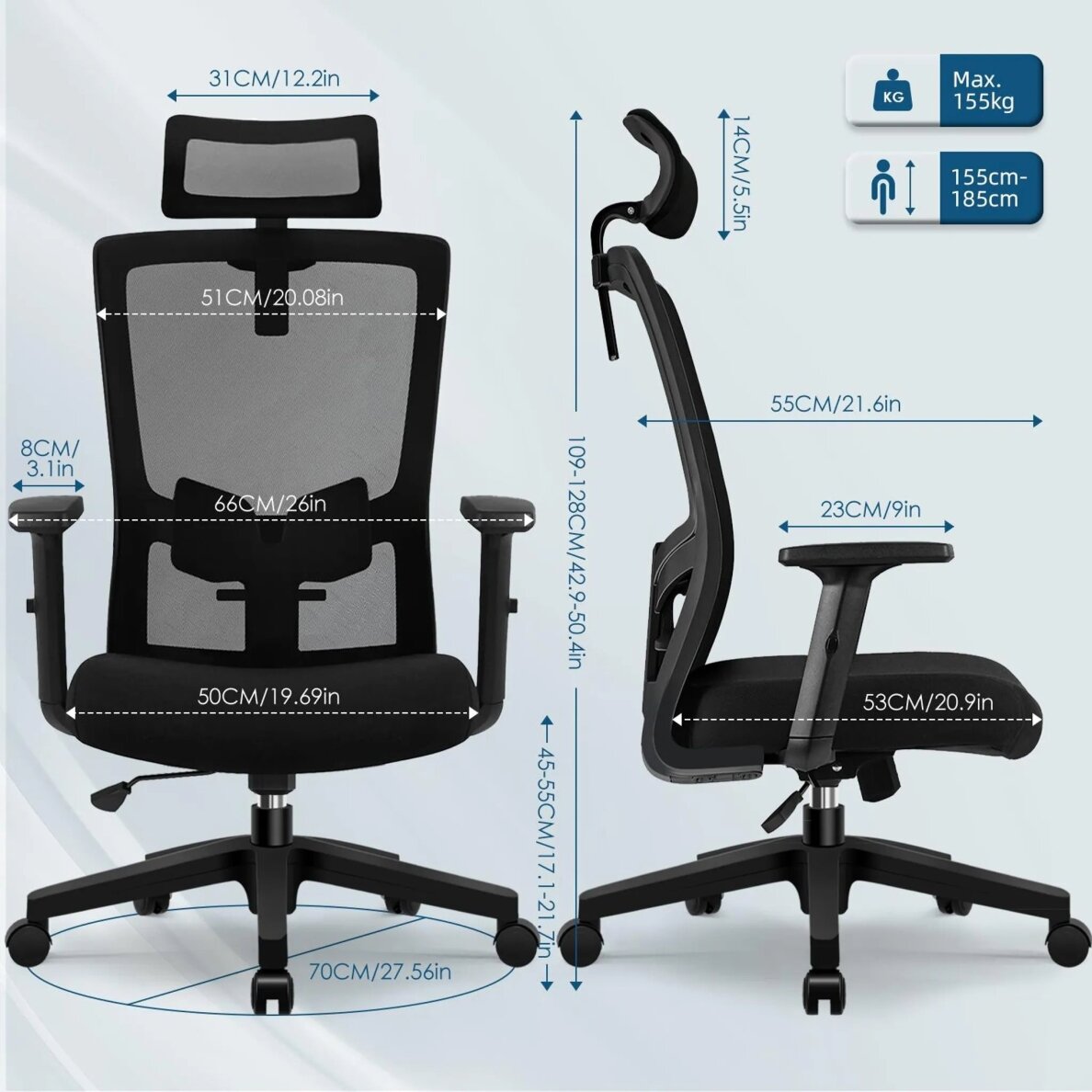 Ergonominė biuro kėdė 8