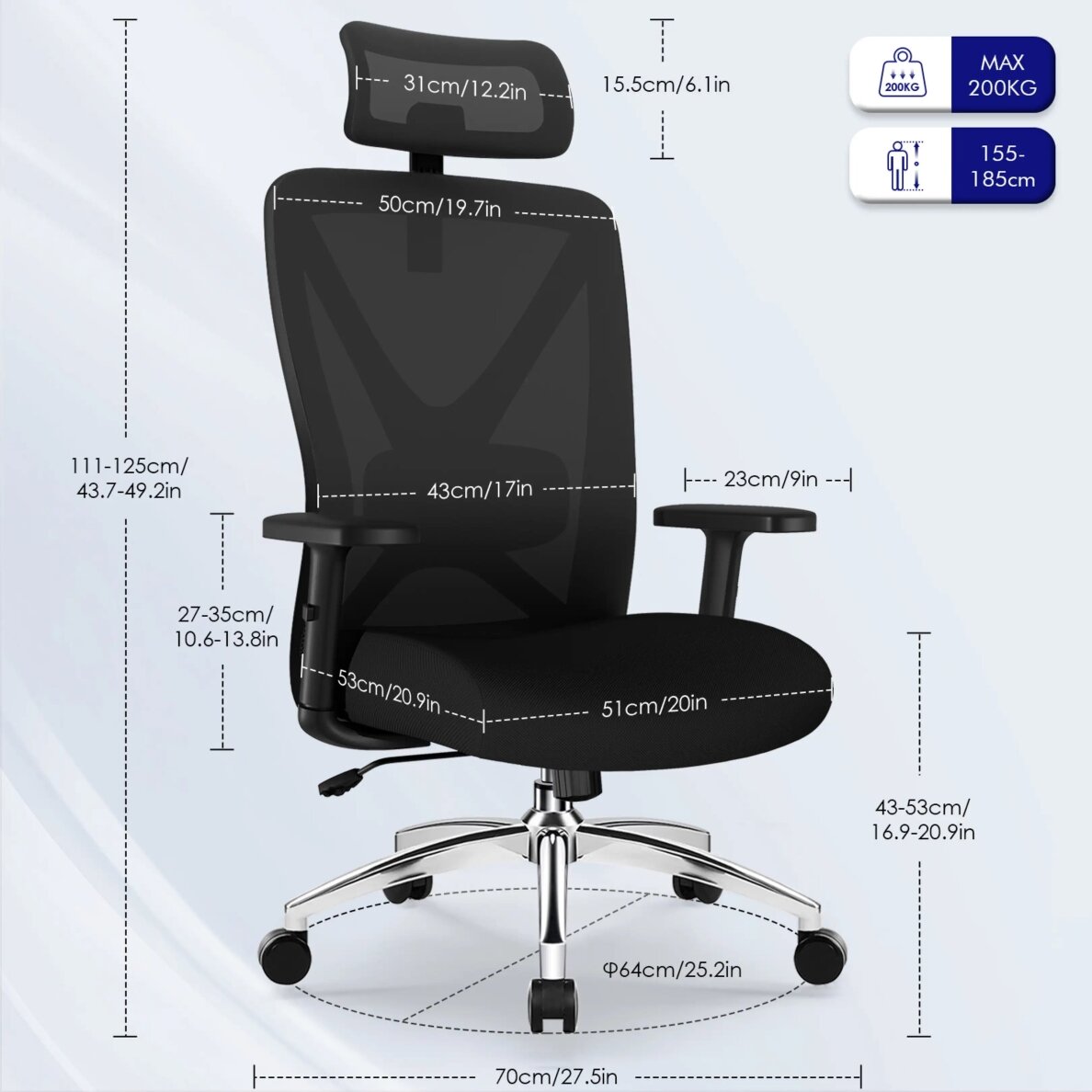Ergonominė biuro kėdė 8