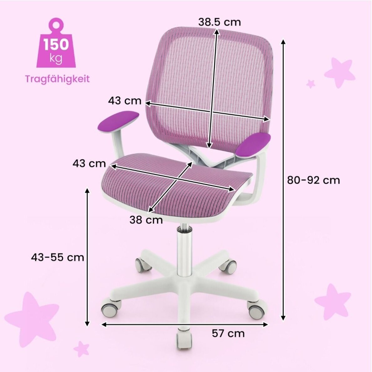Ergonominė vaikiška rašomojo stalo kėdė 6-15 metų vaikams 6 Ergonominė vaikiška rašomojo stalo kėdė 6-15 metų vaikams 6
