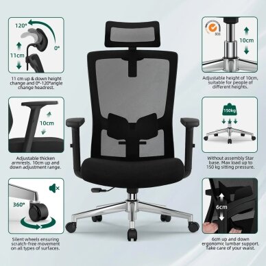 Ergonominė biuro kėdė 4 Ergonominė biuro kėdė 4