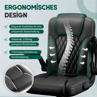 Ergonominė PU odos biuro kėdė 3 Ergonominė PU odos biuro kėdė 3