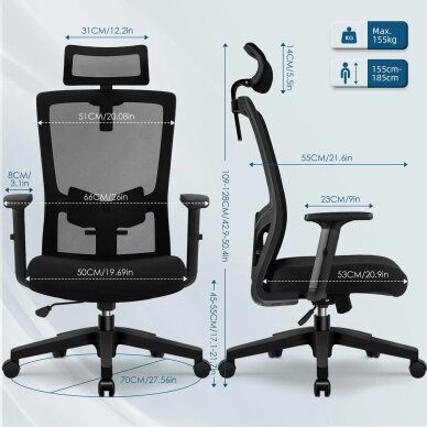 Ergonominė biuro kėdė 8
