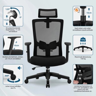 Ergonominė biuro kėdė 6