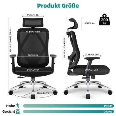 Ergonominė biuro kėdė 9