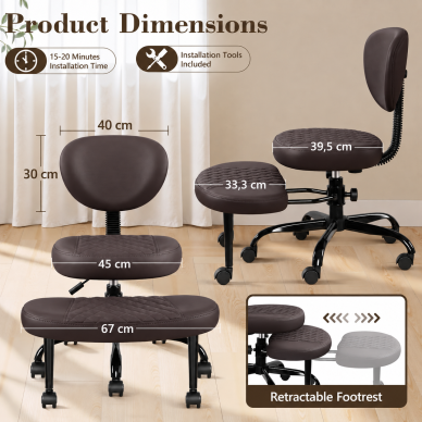 Ergonominė darbo kėdė su pakoju 8