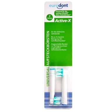 EURODONT universalios Oral - B® Active - X dantų šepetėlio galvutės, 2 vnt