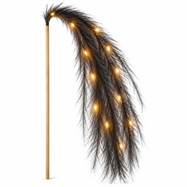 Dekoratyvinė LED šaka su plunksnomis, 20 LED, 130 cm