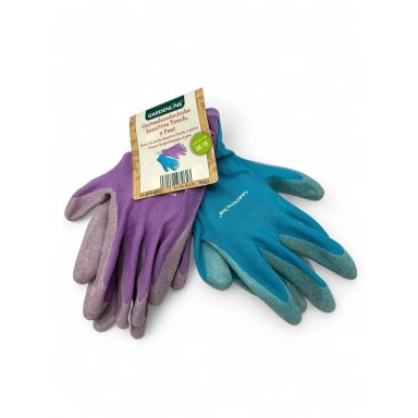 GARDENLINE darbinės pirštinės dengtos nitrilu, 2 vnt, M