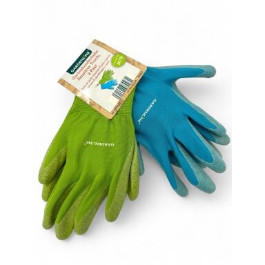 GARDENLINE darbinės pirštinės dengtos nitrilu, 2 vnt, M