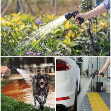 GARDENLINE laistymo žarna su jungtimis ir daugiafunkciniu purkštuku, 15 m