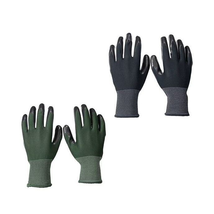 GARDENLINE darbinės pirštinės dengtos nitrilu, 2 vnt, S