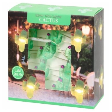 Girlianda - kaktusai, 20 LED Girlianda - kaktusai, 20 LED