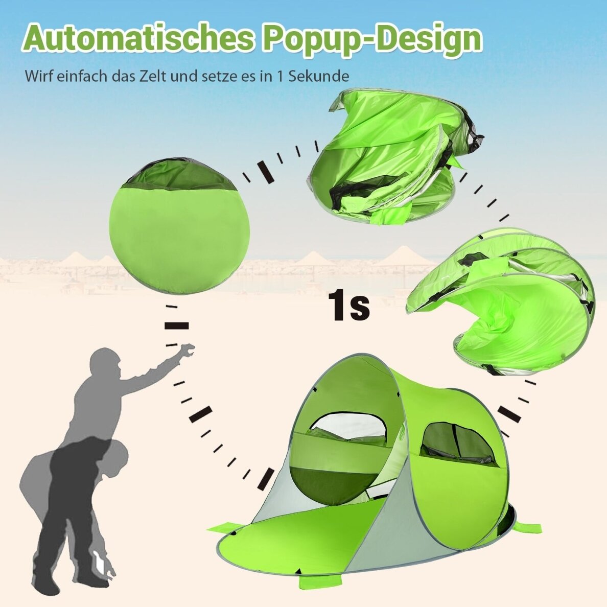 Greitai išskleidžiama Pop-Up palapinė 3-4 asmenims 3 Greitai išskleidžiama Pop-Up palapinė 3-4 asmenims 3