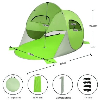 Greitai išskleidžiama Pop-Up palapinė 3-4 asmenims 8 Greitai išskleidžiama Pop-Up palapinė 3-4 asmenims 8