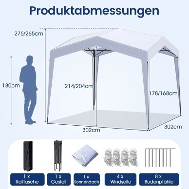 Greito surinkimo pavėsinė, 3 x 3 m 7