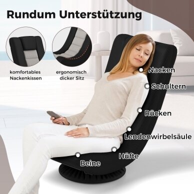 Grindų kėdė su reguliuojamu atlošu, besisukanti 360° 5