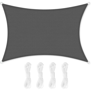 HDPE pilka uždanga nuo saulės, 5 x 10 m
