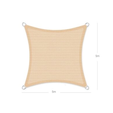 HDPE smėlinė uždanga nuo saulės, 5 x 5 m 5