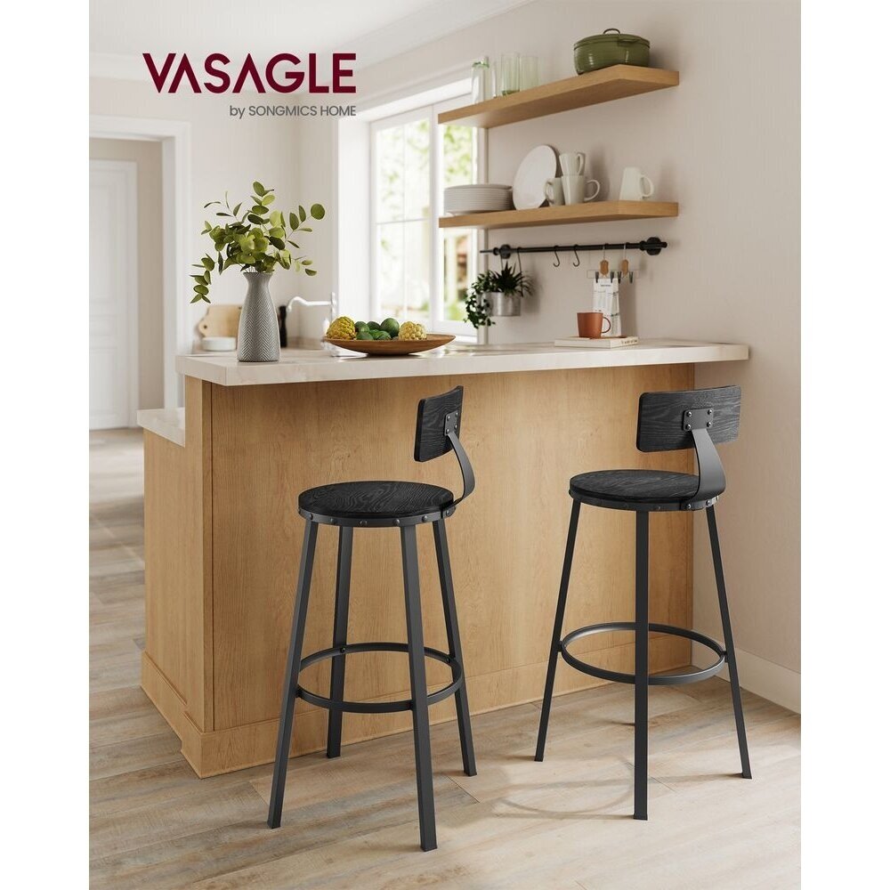 Industrinio stiliaus baro kėdės, 2 vnt 1 Industrinio stiliaus baro kėdės, 2 vnt 1