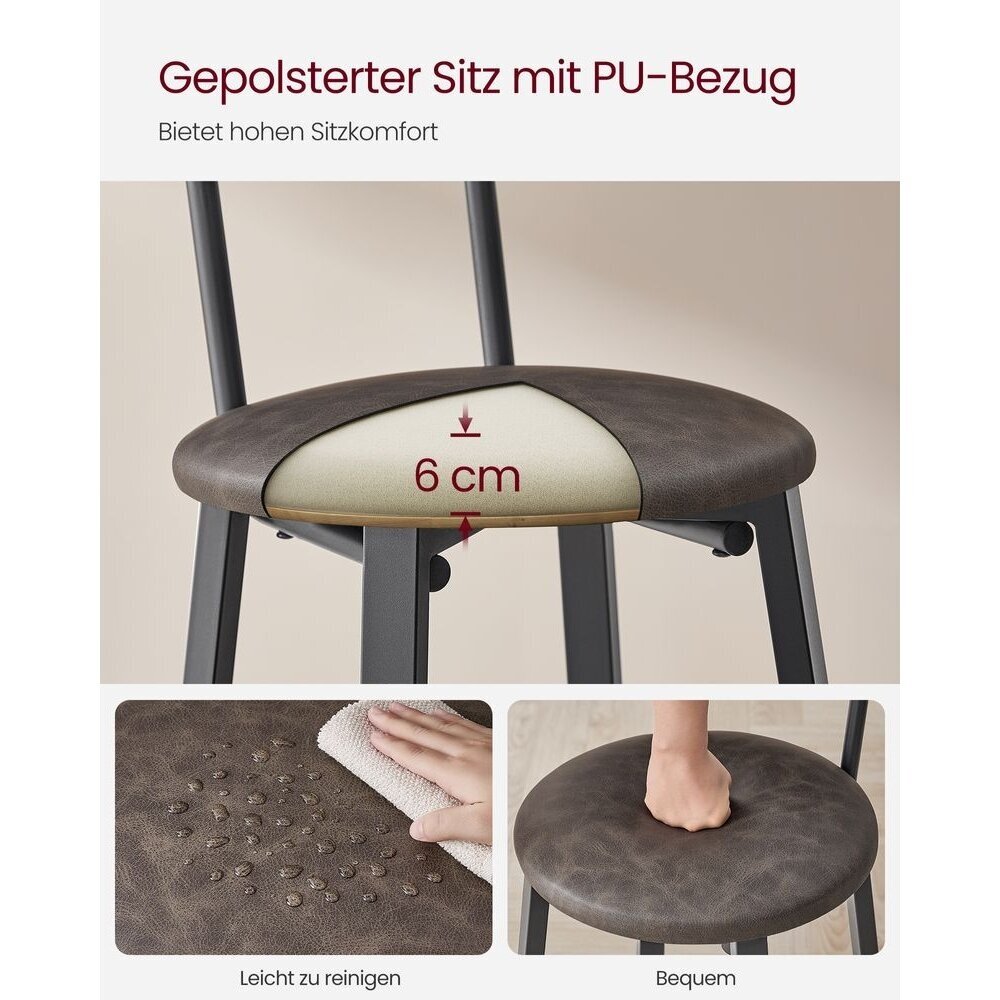 Industrinio stiliaus baro kėdės, 2 vnt 4 Industrinio stiliaus baro kėdės, 2 vnt 4
