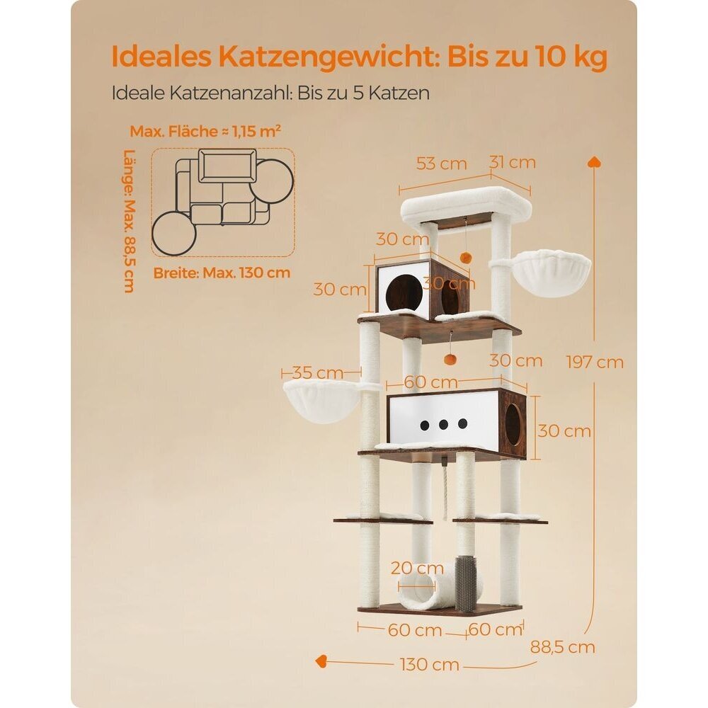 Industrinio stiliaus kačių namelis - draskyklė, 197 x 60 x 60 cm 7 Industrinio stiliaus kačių namelis - draskyklė, 197 x 60 x 60 cm 7