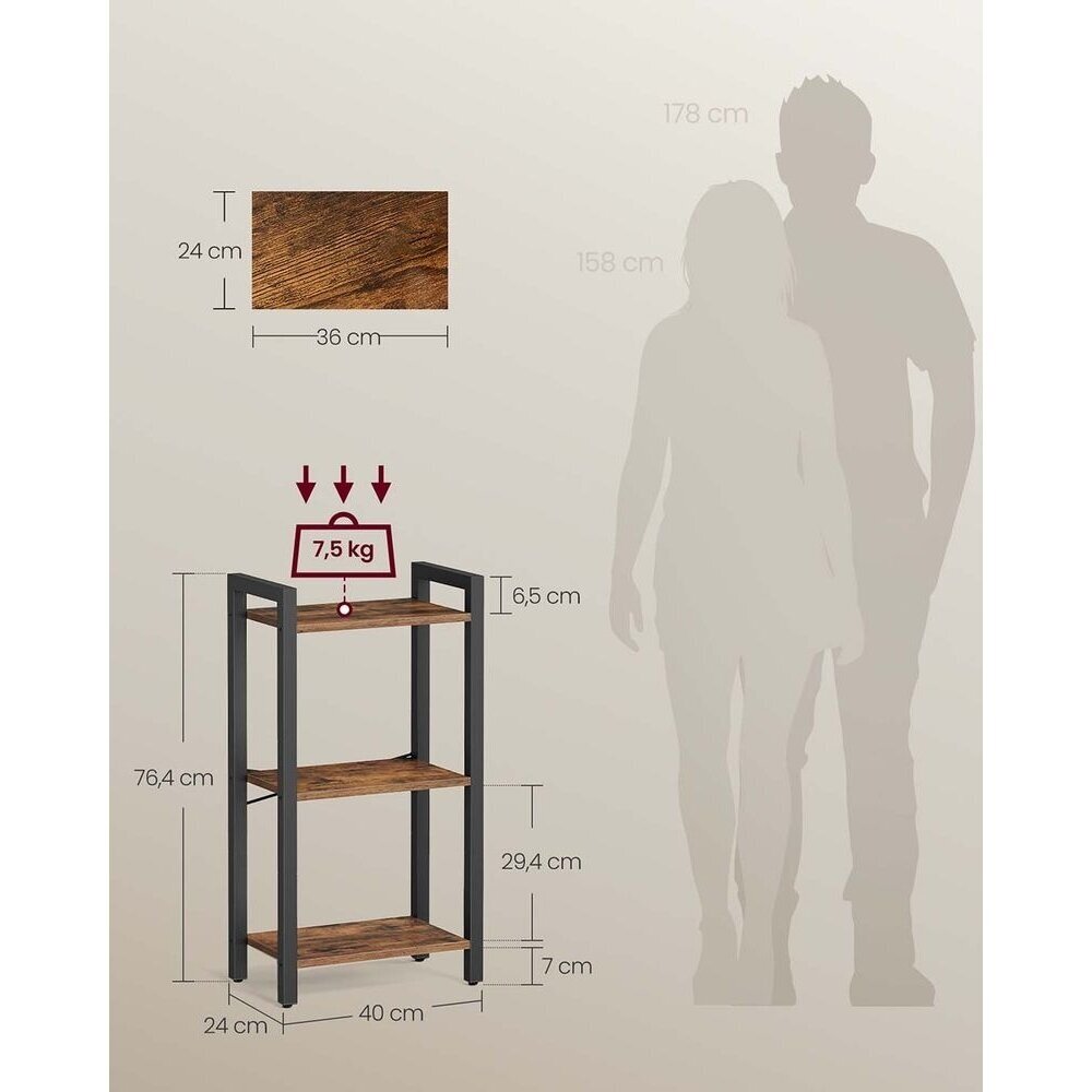 Industrinio stiliaus pastatoma 3 pakopų lentyna 5 Industrinio stiliaus pastatoma 3 pakopų lentyna 5