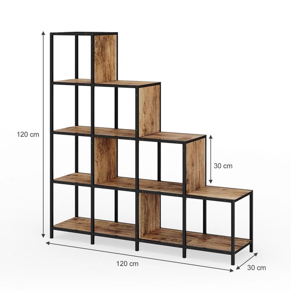 Industrinio stiliaus pastatoma 10 skyrių lentyna FYRK 6