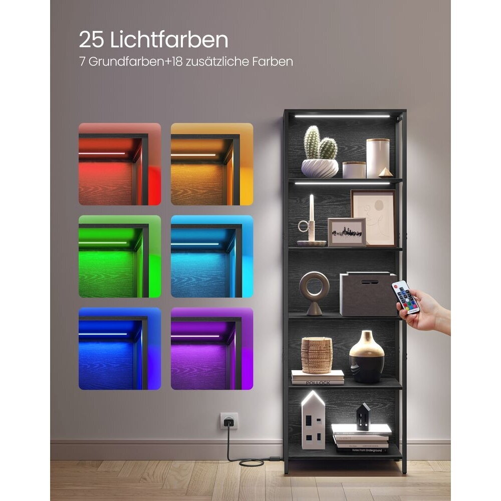 Industrinio stiliaus pastatoma 6 pakopų lentyna su LED apšvietimu 2 Industrinio stiliaus pastatoma 6 pakopų lentyna su LED apšvietimu 2