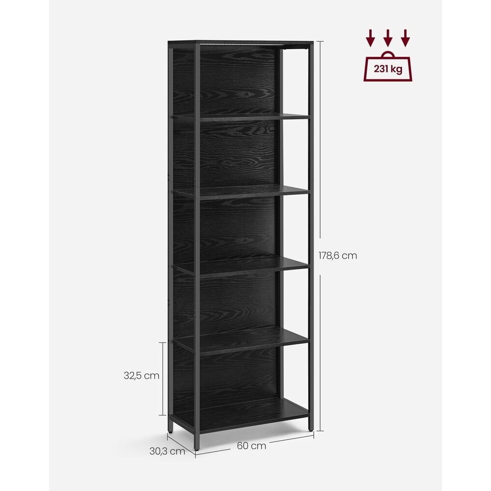 Industrinio stiliaus pastatoma 6 pakopų lentyna su LED apšvietimu 6 Industrinio stiliaus pastatoma 6 pakopų lentyna su LED apšvietimu 6