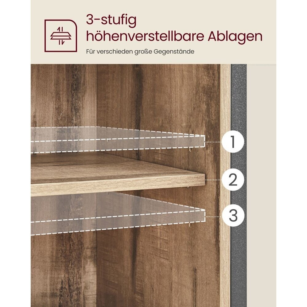 Industrinio stiliaus pastatoma spintelė su stumdomomis durelėmis 4