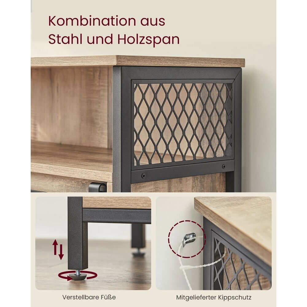 Industrinio stiliaus pastatoma spintelė su stumdomomis durelėmis 6