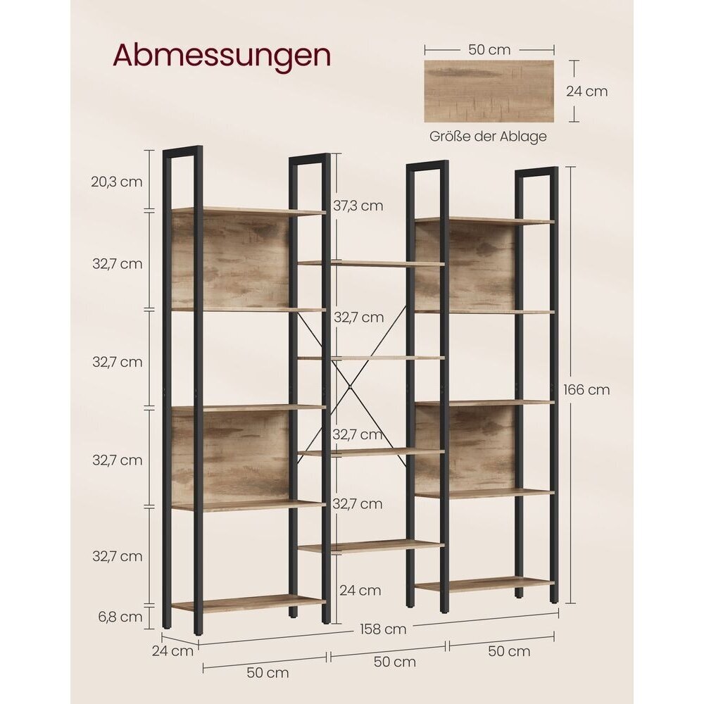 Industrinio stiliaus pastatomų lentynų derinys 5 Industrinio stiliaus pastatomų lentynų derinys 5