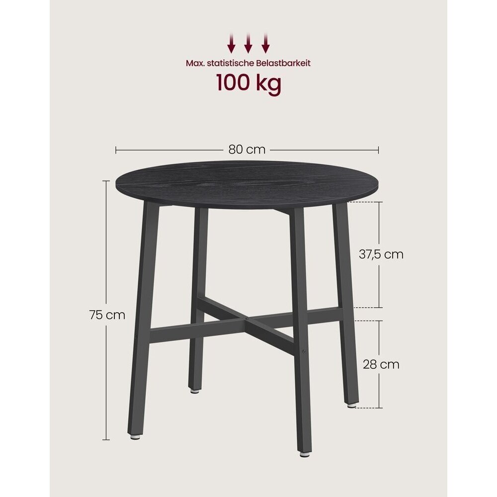 Industrinio stiliaus valgomojo stalas, Ø 80 cm 5 Industrinio stiliaus valgomojo stalas, Ø 80 cm 5