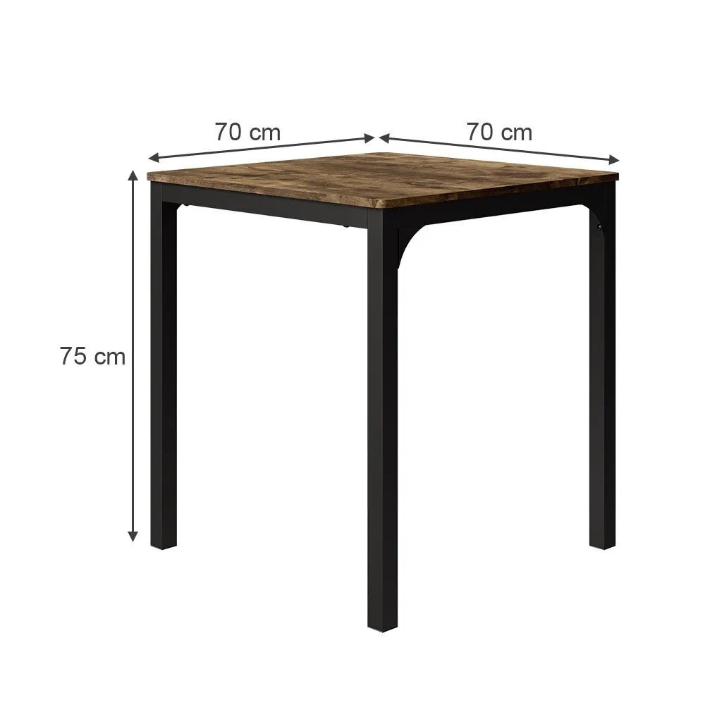 Industrinio stiliaus valgomojo stalas FYRK, 75 x 70 x 70 cm 6 Industrinio stiliaus valgomojo stalas FYRK, 75 x 70 x 70 cm 6