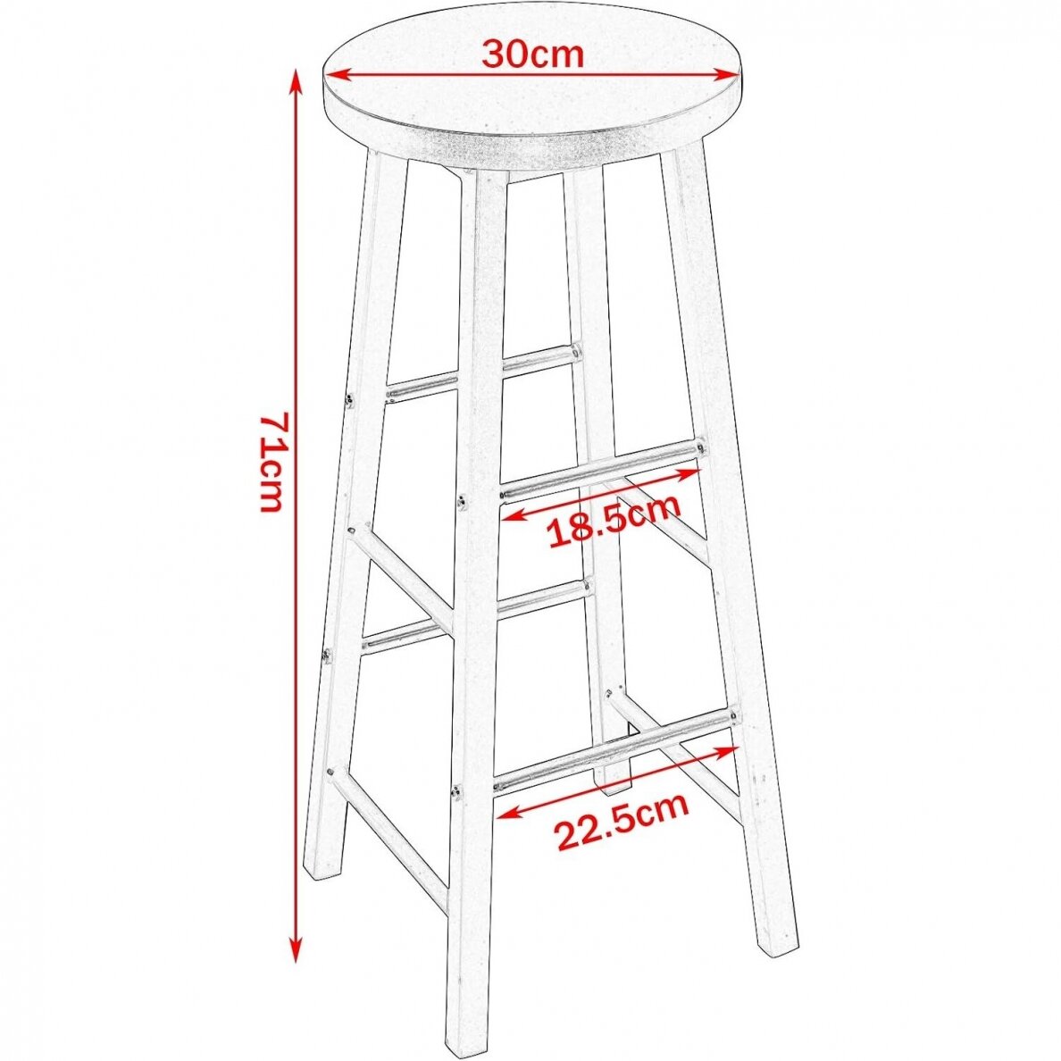 Industrinio stiliaus baro kėdės, 2 vnt 6 Industrinio stiliaus baro kėdės, 2 vnt 6