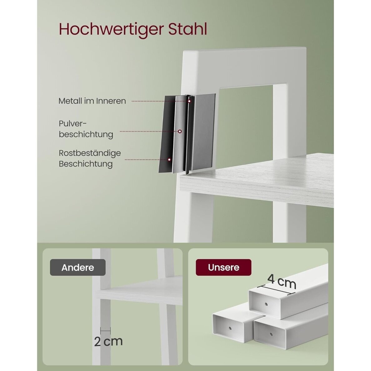 Industrinio stiliaus pastatoma 4 pakopų lentyna 4