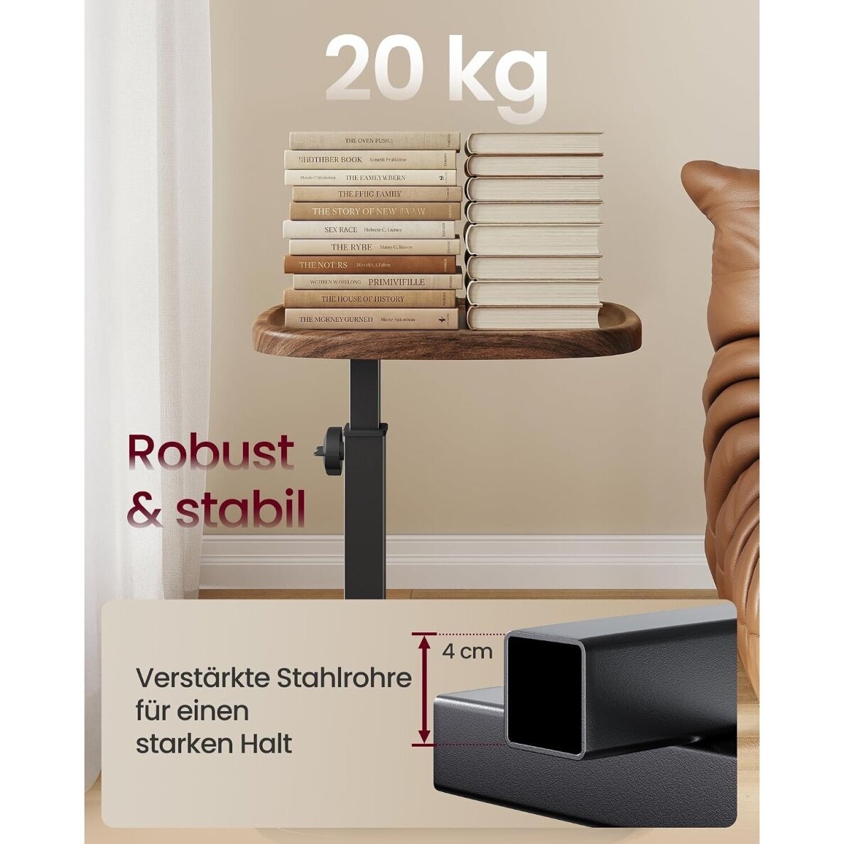 Industrinio stiliaus reguliuojamo aukščio šoninis staliukas 4 Industrinio stiliaus reguliuojamo aukščio šoninis staliukas 4