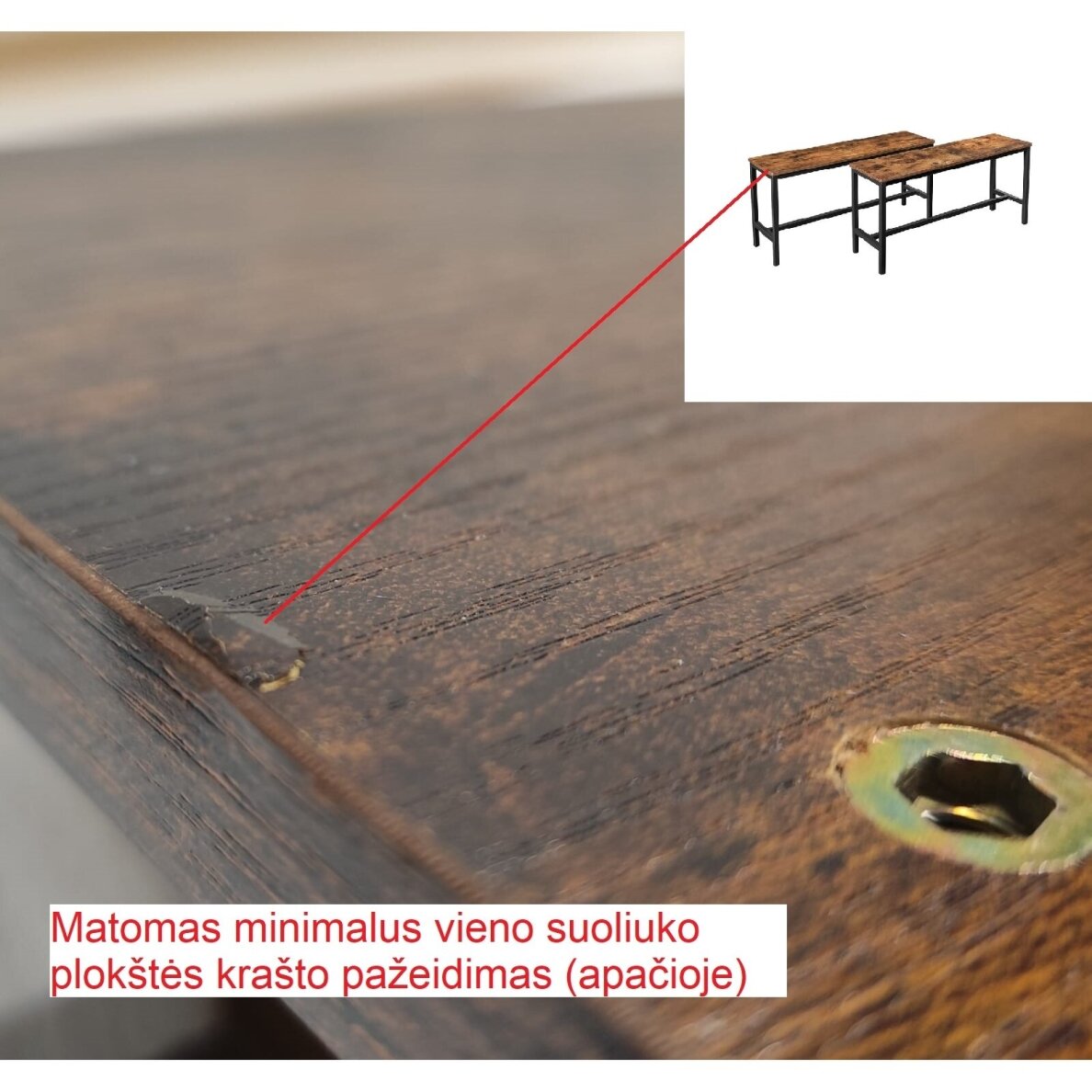 Industrinio stiliaus suoliukai, 2 vnt (Transportavimo defektas) 6
