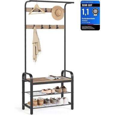 Industrinio stiliaus pastatoma drabužių kabykla
