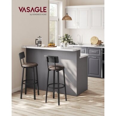Industrinio stiliaus baro kėdės, 2 vnt 1 Industrinio stiliaus baro kėdės, 2 vnt 1