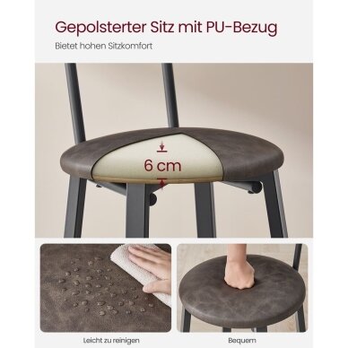 Industrinio stiliaus baro kėdės, 2 vnt 4 Industrinio stiliaus baro kėdės, 2 vnt 4