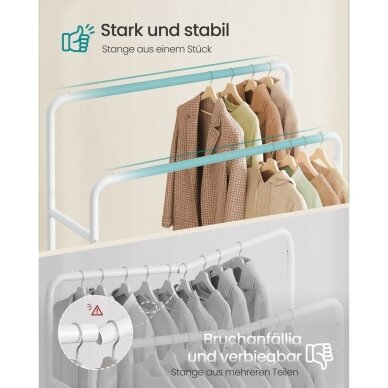 Industrinio stiliaus drabužių kabykla su ratukais (Ekspozicinė prekė) 2 Industrinio stiliaus drabužių kabykla su ratukais (Ekspozicinė prekė) 2