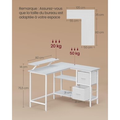 Industrinio stiliaus kampinis rašomasis stalas su lentynomis ir tekstiliniais stalčiais 5 Industrinio stiliaus kampinis rašomasis stalas su lentynomis ir tekstiliniais stalčiais 5