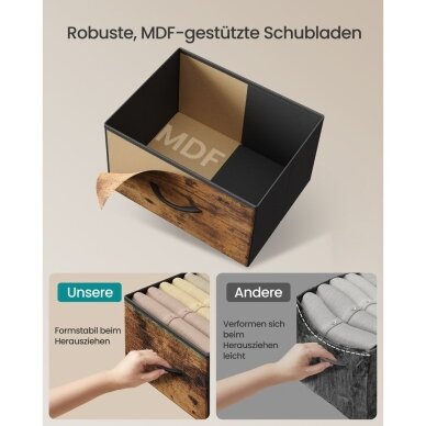Industrinio stiliaus komoda su tekstiliniais stalčiais 4 Industrinio stiliaus komoda su tekstiliniais stalčiais 4