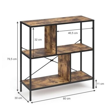 Industrinio stiliaus pastatoma 4 skyrių lentyna FYRK 5 Industrinio stiliaus pastatoma 4 skyrių lentyna FYRK 5
