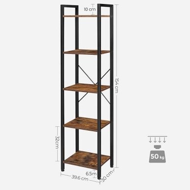 Industrinio stiliaus pastatoma 5 pakopų lentyna 5