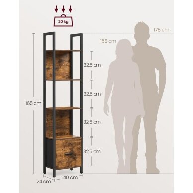 Industrinio stiliaus pastatoma lentyna su stalčiumi 5
