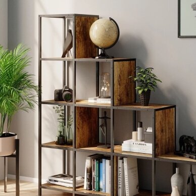 Industrinio stiliaus pastatoma 10 skyrių lentyna FYRK 2 Industrinio stiliaus pastatoma 10 skyrių lentyna FYRK 2