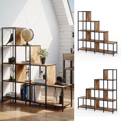 Industrinio stiliaus pastatoma 10 skyrių lentyna FYRK 3