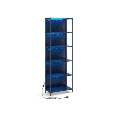 Industrinio stiliaus pastatoma 6 pakopų lentyna su LED apšvietimu Industrinio stiliaus pastatoma 6 pakopų lentyna su LED apšvietimu